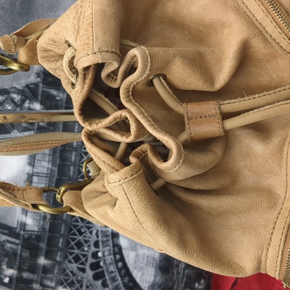 Lucky brand Tan Leather Drawstring Backpack main image 9